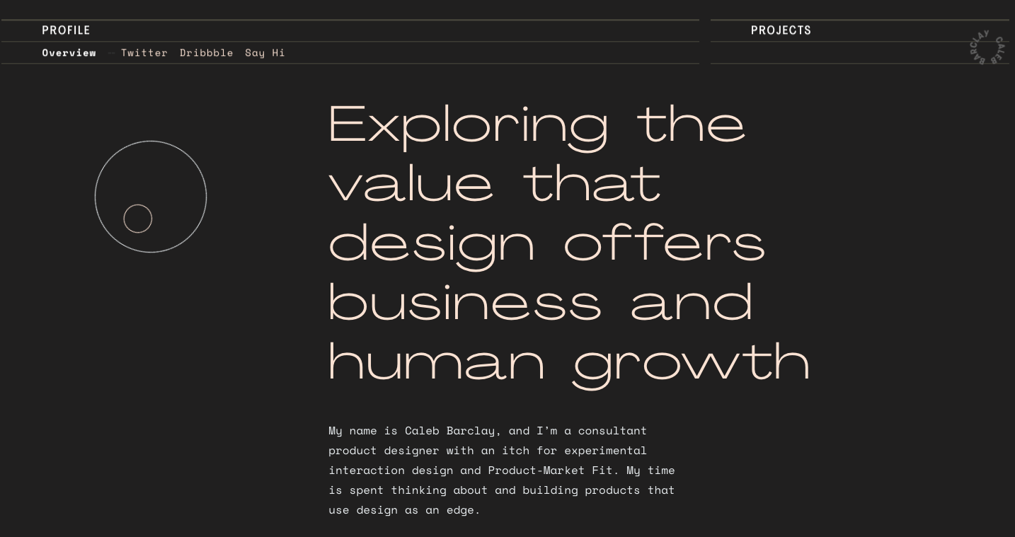 Caleb Barclay Website Black and White Website Design